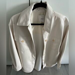 Aritizia faux-leather cream shacket